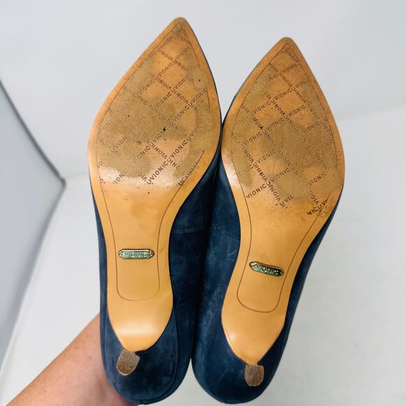 Vionic Women’s Size 8 Navy Blue Suede Pointed Toe Flats Comfort Orthotic Shoes - Picture 10 of 13
